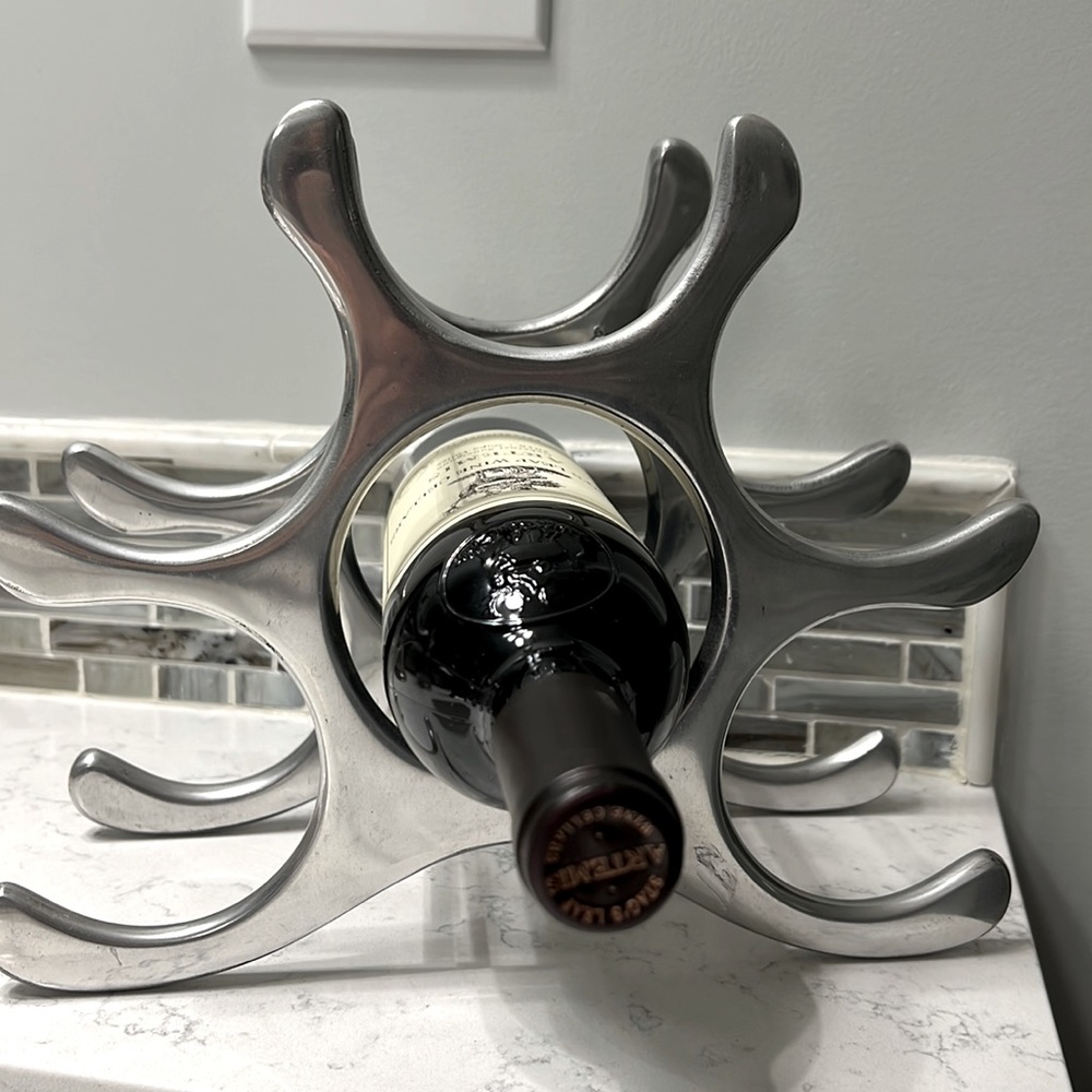Silver wine rack